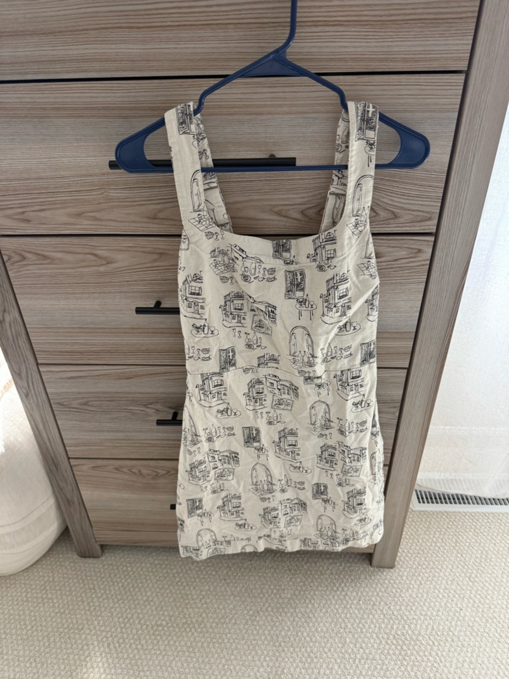 Abercrombie & Fitch Cream Cream Printed Mini Dress